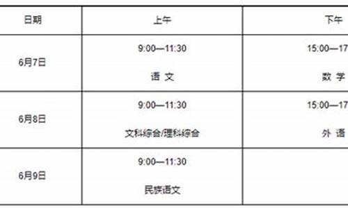 高考科目安排时间表江西,高考科目时间安排江西