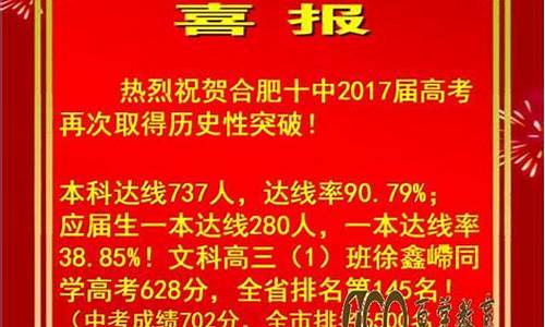 2017合肥168高考喜报-合肥2017高考成绩